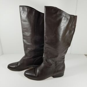 Naturalizer Knee High Boots Women's 8M Dark Brown Leather Pull On